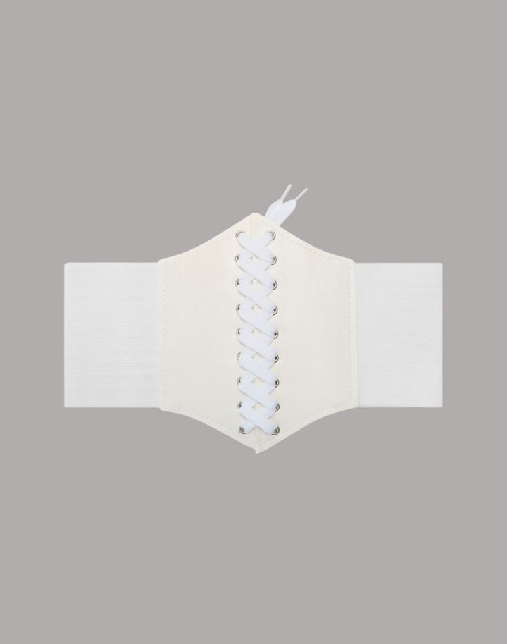 White Goth Lace-Up Corset for a Fresh Alternative Fashion Statement