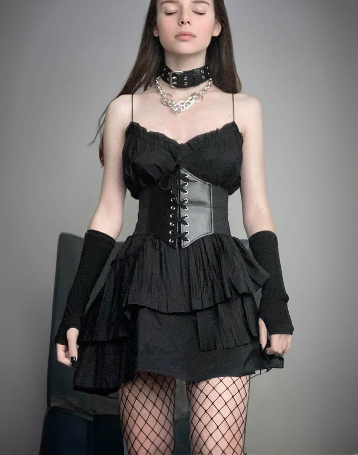 Model Slaying in a Goth Lace-Up Corset