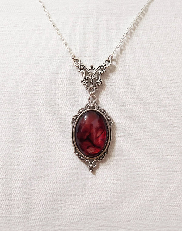 Gothic Red Quartz Necklace
