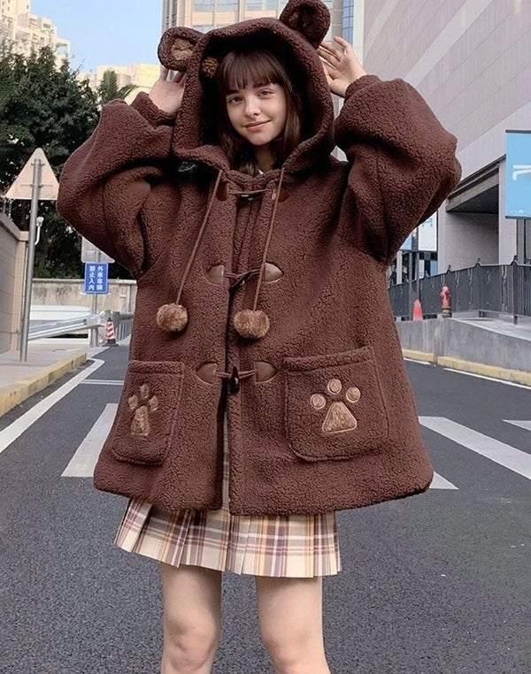Teddy Bear Brown Winter Coat - Kawaii Fashion
