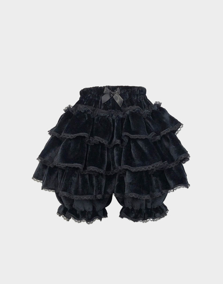 Kawaii Lolita Ruffle Skirt Black - Street Kawaii