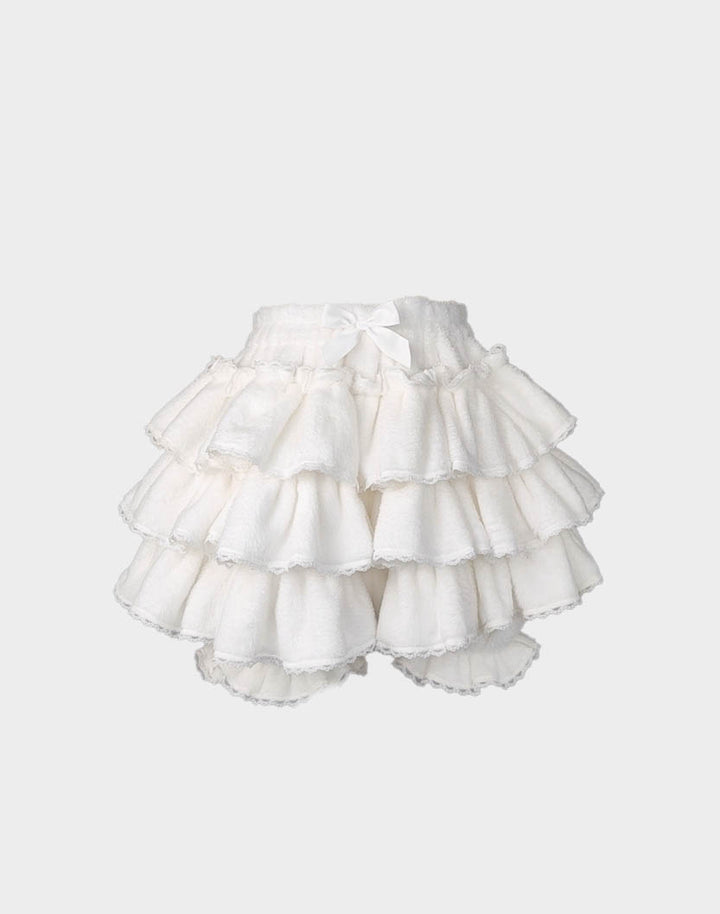 Kawaii Lolita Ruffle Skirt White