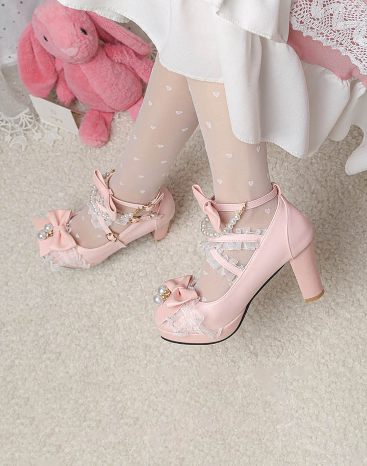 Mary Jane Heels Pink Model - Street Kawaii