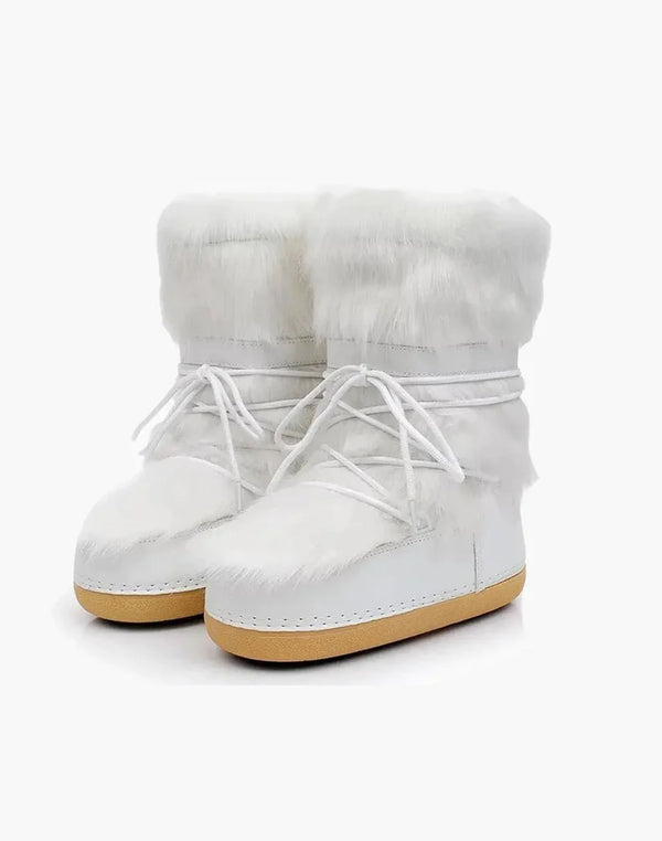 Y2K Fluffy Winter Snow Boots – Cozy Mid-Calf Boots for Winter Fashion