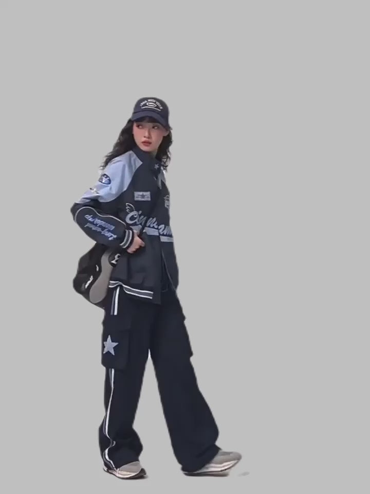 video of asian model Wearing Cinnamoroll Kawaii motosport Jacket