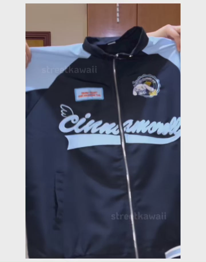 video of showing kawaii lovers styling sanrio racer jacket