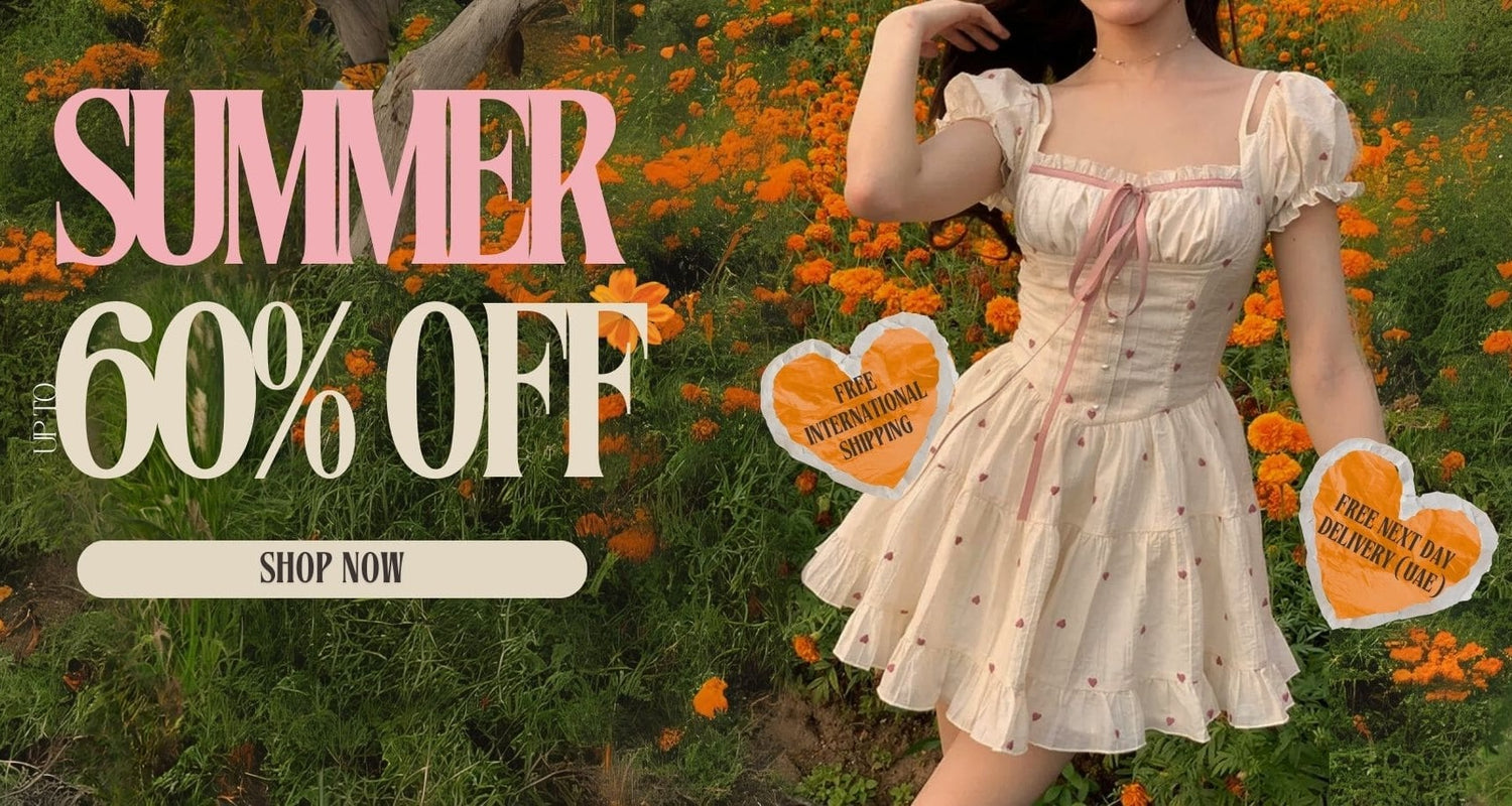 mobile banner summer sale: up to 60% off at kawaii harajuku fashion store