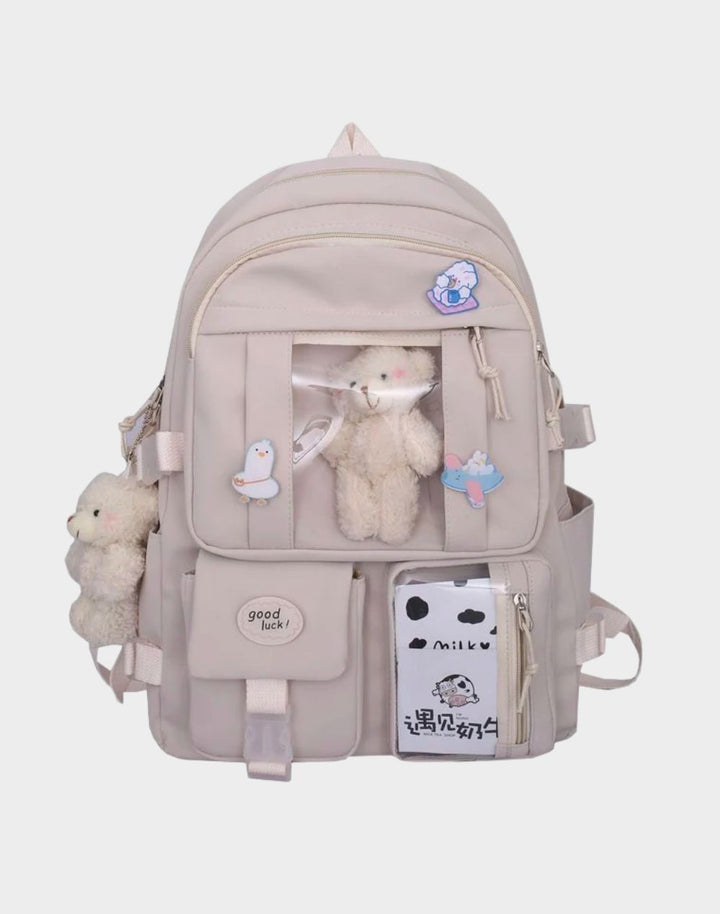 White Plush Doll Kawaii Backpack, a versatile and chic accessory for any Kawaii enthusiast.
